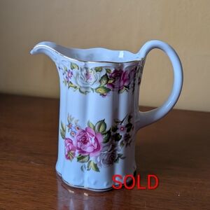 Vintage Foley Harmony Rose Pitcher Gold Trim Porcelain Antique England